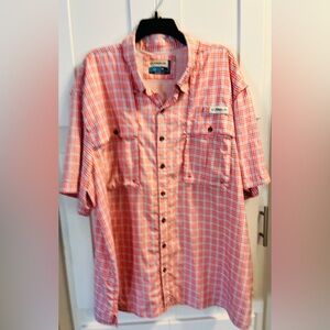 Magellan 2 XXL Outdoor Men's Orange and Coral Plaid Shirt